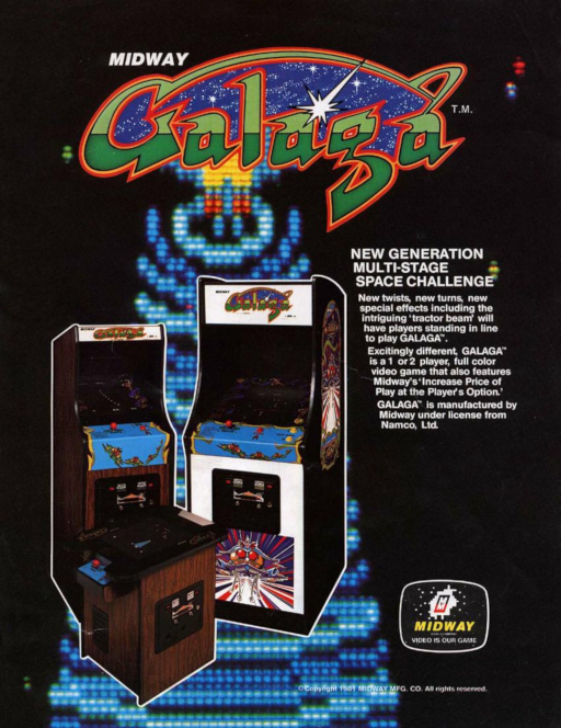 Galaga (Namco rev. B) Arcade Game Cover